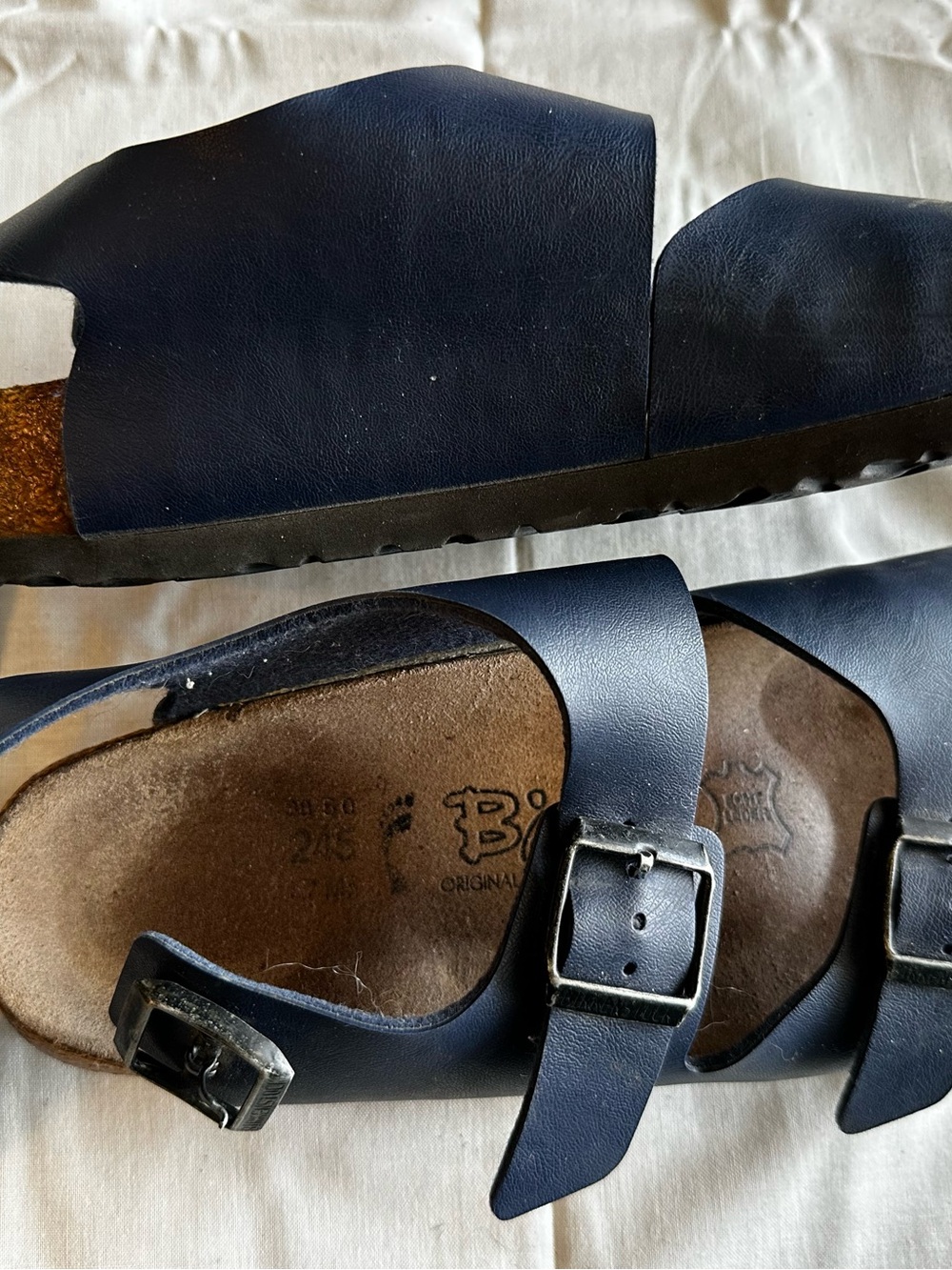 Navy women’s Birkenstocks - Picture 2 of 7